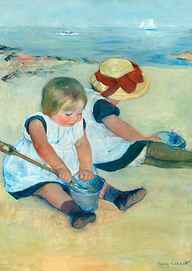 Children Playing on the Beach