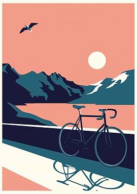 Cycling Mountain Sunset