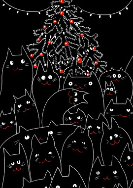 Black Cats Christmas Tree