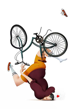 Bicycle Crash Illustration