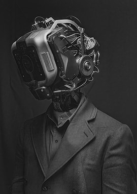 Retro futurist robot portrait #06