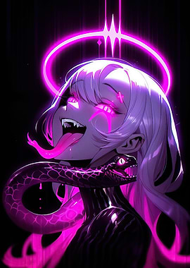 Anime Girl with Snake