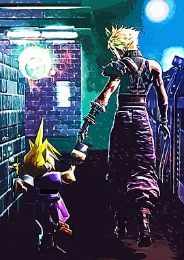 new Cloud and classic Cloud Final Fantasy