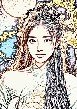 Asian Woman in Traditional Dress