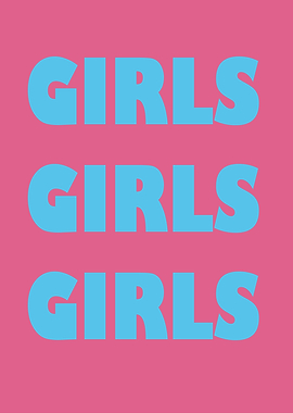 Girls Text Art Print