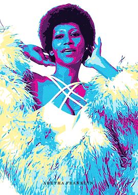 Aretha Franklin Pop Art Portrait