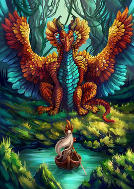 Tropical Dragon River in Forest