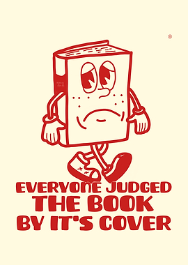 Book Cover Judgement Funny Retro Mascot