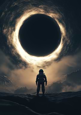 Astronaut Facing Black Hole Interstellar Black Hole movies