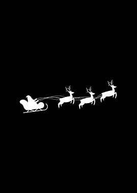 Santa's Sleigh Silhouette