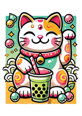 Maneki Neko with Boba Bliss, Lucky Bubble Tea