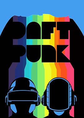 Daft Punk Rainbow Poster