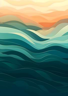 Green Abstract Papercut Landscape