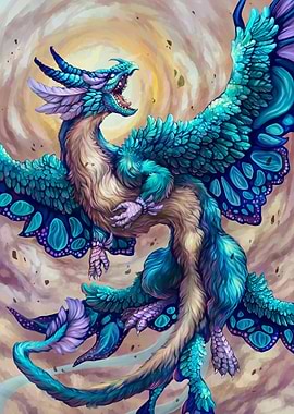 Blue Dragon Stormeterror with Butterfly Wings