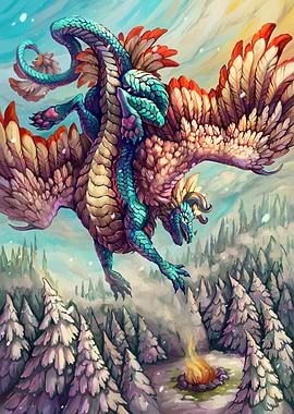 Winter Feathered Dragon fire flight