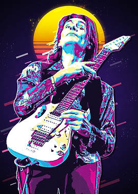 Steve Vai 80s Retro Art