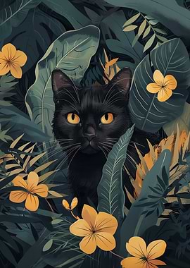 Black Cat in Jungle