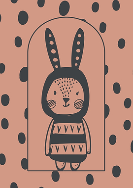Cute Bunny Illustration Minimalist