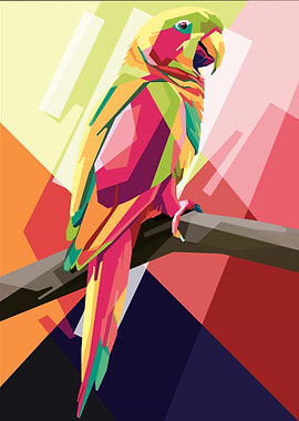 Parrot Pop Art, wpap art,