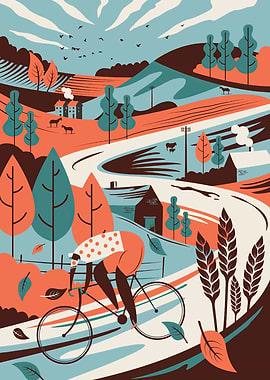Cycling Through Countryside