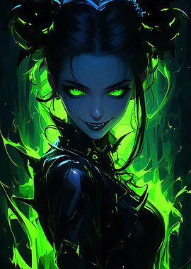 Green-Eyed Anime Girl