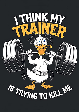 Funny Duck Weightlifting