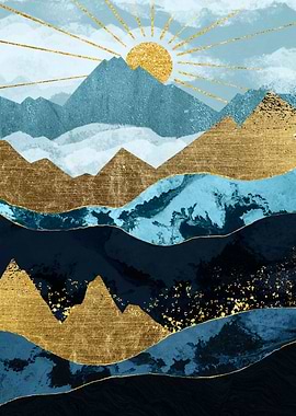 Golden Mountain Landscape