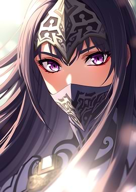 Anime Girl with Purple Eyes