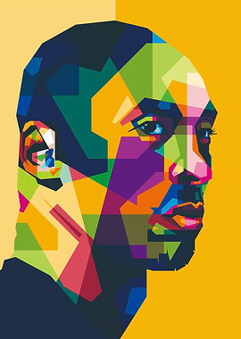 Man's Face in Pop Art Style