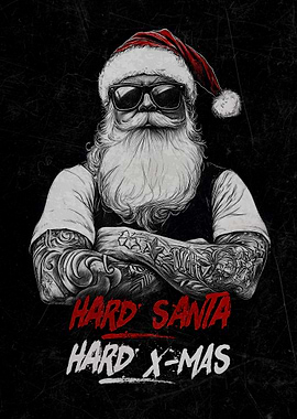 Hard Santa Christmas Illustration
