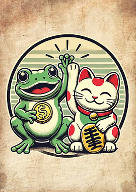 Maneki Neko and Jin Chan - Money, Success, Luck, Prosperity
