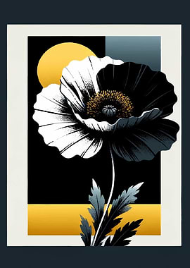 Black and White Poppy