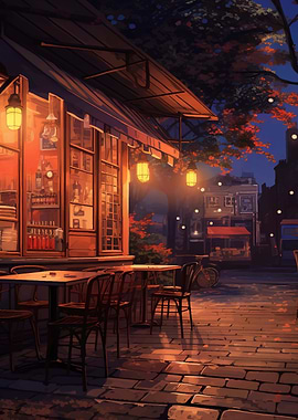 Night Cafe Scene