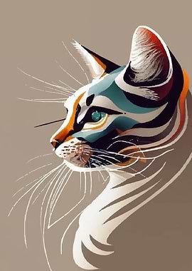 Colorful Cat Portrait
