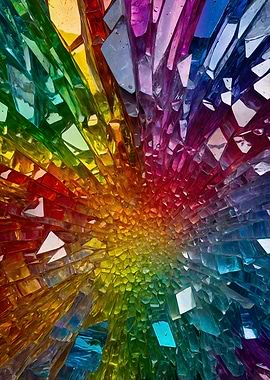 Rainbow Glass Shard Art