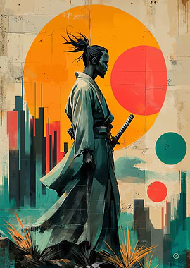 Samurai in Urban Landscape