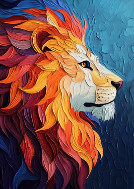 Lion in Paper Art