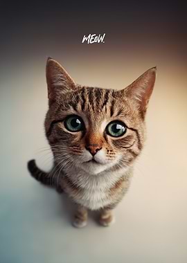 Cute Cat Portrait Meow Fisheye