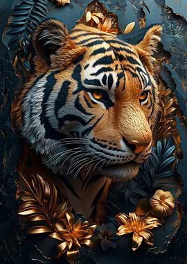 Golden Tiger Portrait