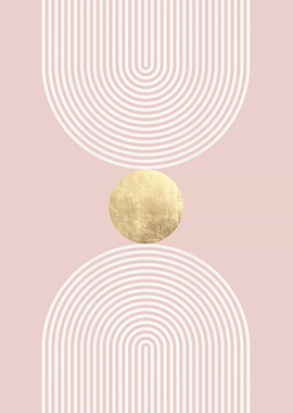 Abstract Gold and Pink Art