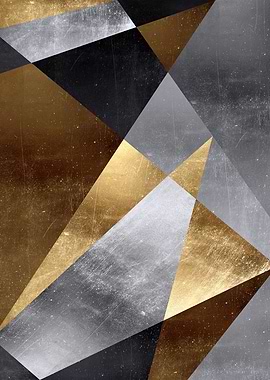 Geometric Gold & Silver Abstract