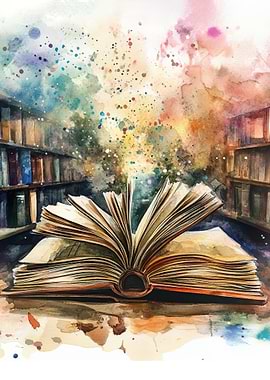 Open Book Watercolor