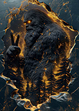 Bigfoot Peace Sign