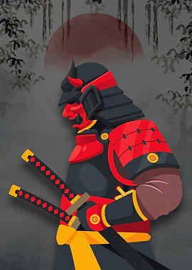 Samurai Warrior Illustration
