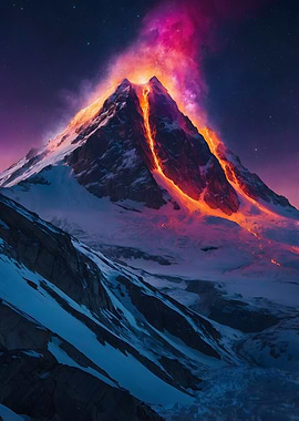Volcanic Mountain Night