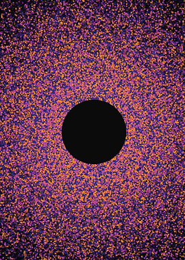 Black Circle on Colorful Background