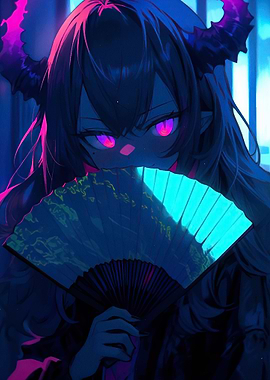 Anime Girl with Fan