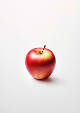 Red Apple on White Background