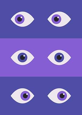 Eyes looking in different directions