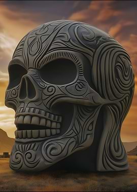 Ornate Skull Sculpture